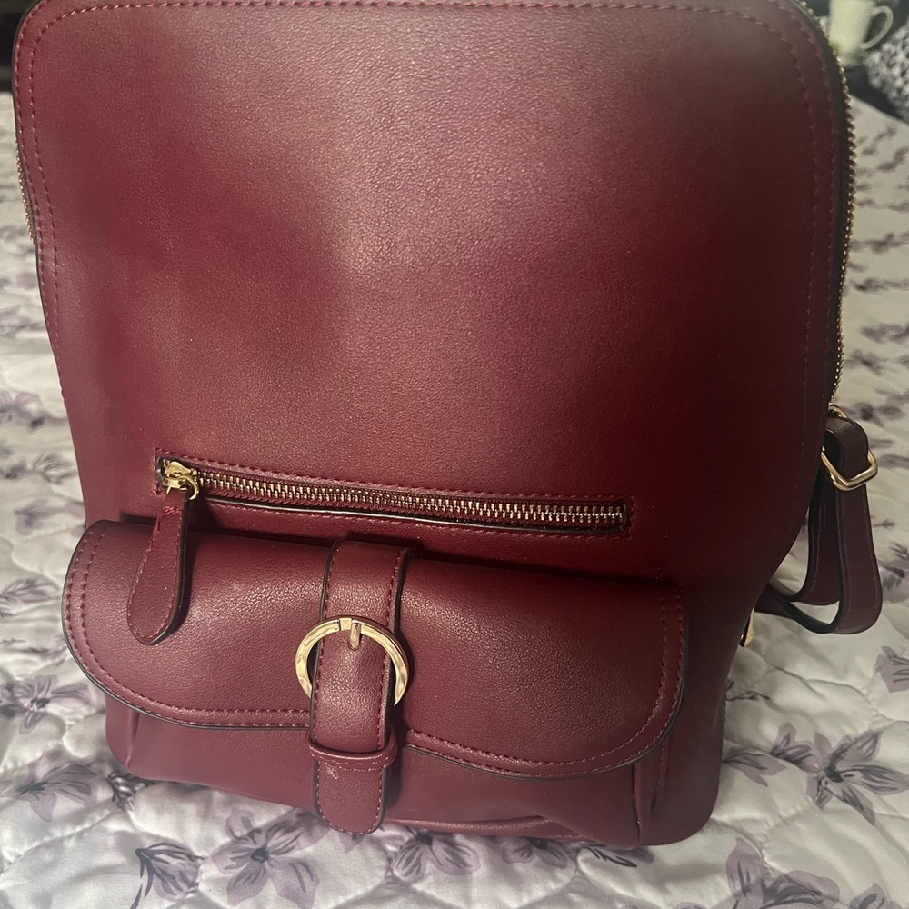 Elegant Burgundy Backpack